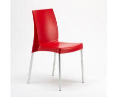 Sedia bar cucina in polipropilene gambe acciaio impilabile leggera BOULEVARD Grand Soleil | Rosso