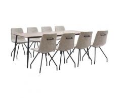 Set Sala da Pranzo 9 pz in Similpelle Grigio