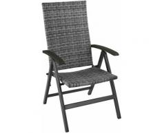 Poltrona in rattan pieghevole Melbourne - poltrona rattan - grigio