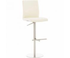 Sgabello Cucina Cadiz In Similpelle Crema Acciaio inox