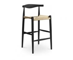 Sgabello ad bar Elb CW-20 Design Boho - 75cm Nero