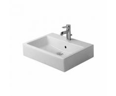 Lavabo top Duravit Vero 60cm, con troppopieno, con panca per rubinetto, 3 fori per rubinetto,