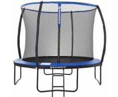 Songmics - Trampolino, Tappeto Elastico da 305cm per Giardino con Scaletta, Rete di Sicurezza, Pali