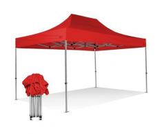 Gazebo rapido 3x4,5 in alluminio rinforzato senza laterali PVC 350g metro. Gazebo pieghevole - ROSSO