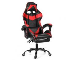 Drillpro - Lavente sedia da gioco per ufficio rossa girevole girevole girevole reclinabile da 150 °