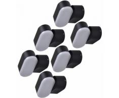 Etc-shop - Set di 6 lampade da parete a LED per facciate esterne Faretti orientabili in trama ALU