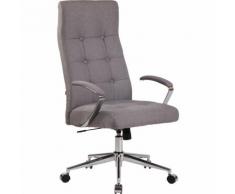 Poltrona studio Con Braccioli Fynn In Similpelle O Stoffa Grigio Tessuto