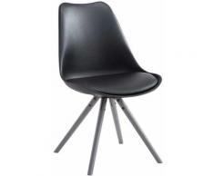 Sedia Toulouse in similpelle gambe tonde Nero Grigio