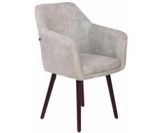 Sedia pranzo UTRECHT in similpelle vintage Grigio Noce (rovere)