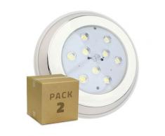 PACK Faretto Piscina LED da Superficie Inox 9W (2 Un) Bianco Caldo 3000K