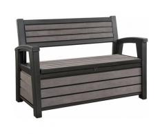 Keter - CASSAPANCA IN RESINA CON INNOVATIVA ESTETICA EFFETTO LEGNO, SEDUTA PER 2 PERSONE,