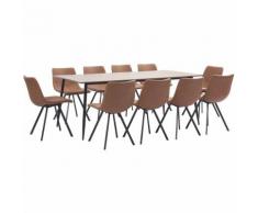 Set Sala da Pranzo 11 pz in Similpelle Bruno