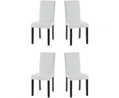 Set 4x Sedie Pranzo INA similpelle telaio nero Bianco