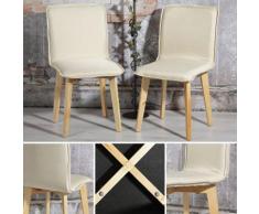 Set di 4 Sedia da pranzo Cream Schienale alto Sedia da salotto Poltrona Sedia da cucina