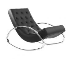 Poltrona a dondolo design nera CHESTY