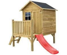 MERIDA - casetta in legno per bambini con scivolo