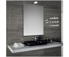 Ecoled - specchio reversibile da bagno filo lucido 50x70 cm con lampada led 4w