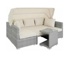 Lounge in rattan San Marino - set da giardino, set giardino, set giardino rattan - grigio chiaro