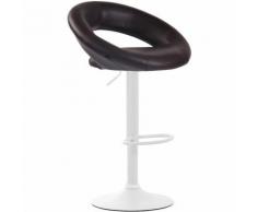 Sgabello Cucina Olinda In Similpelle Marrone Metallo bianco opaco