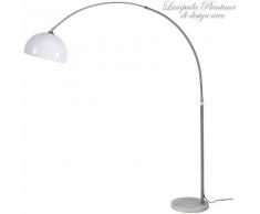 Lampada da terra ad ARCO Piantana Retro Salotto Studio Paralume 40cm Regolabile