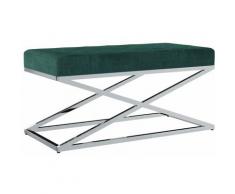 YOUTHUP Panca 97 cm Verde in Velluto e Acciaio Inossidabile - Verde