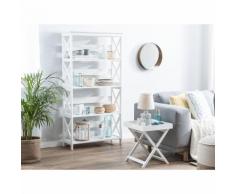 Scaffalatura 4 ripiani in laminato bianco design vintage FOSTER