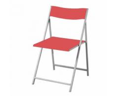 Sedia sedie slim pieghevole pieghevoli richiudibile arredo casa design moderno 6 pz (rosso)
