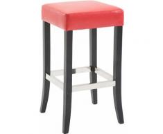 Sgabello da bar VENTA in legno e similpelle Rosso Nero