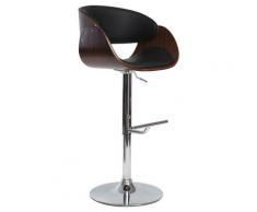 Miliboo - Sgabello da bar design nero e legno BENT