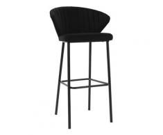 Sgabello da bar design velluto nero DALLY