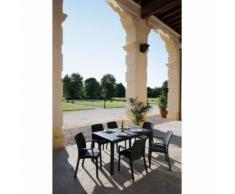 Sedia poltrona indiana in simil rattan per esterno e interno ANTRACITE 1 pezzo (Antracite - Singolo)