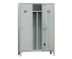 Pack Services - Armadio spogliatoio sporco pulito in metallo, 3 vani, 3 tramezzi, Mis. 1200 L x 500