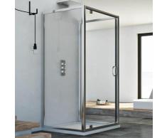 Box Doccia 3 lati 80x80x80 AP. 80 CM H185 trasparente mod. Sintesi TRIO 1 Anta