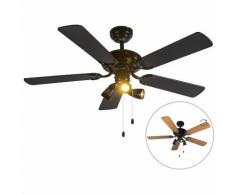 QAZQA Ventilatori da soffitto mistral - - Legno,Acciaio - Nero/Marrone - Tondo Max. 3 x Watt