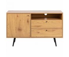 Credenza moderna nera e rovere L124 cm MIKKA