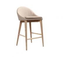 Sedia alta design legno poliestere beige DALIA