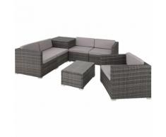 Salottino in rattan Pisa - arredo giardino, mobili da giardino, divani da esterno - grigio