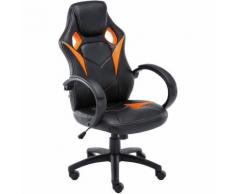 Sedia da ufficio sportiva Magnus in similpelle Nero/arancione