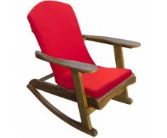 Trueshopping Sedia da Giardino Adirondack in Legno di Teak con Cuscino Rosso