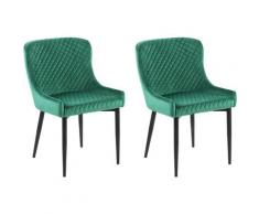 Set di 2 sedie da pranzo in velluto verde SOLANO