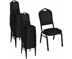 YOUTHUP Sedie da Pranzo 20 pz Nere in Tessuto - Nero