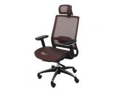 Poltrona ufficio HWC-A20 ergonomica design moderno tessuto marrone nero