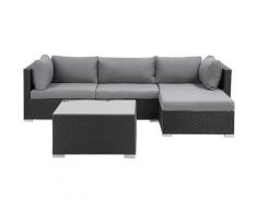 Beliani - Divano da giardino in rattan nero SANO II