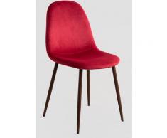 Sedia in Velluto Glamm Rosso Legno scuro - Sklum