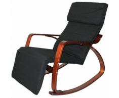 Poltrona Relax Sedia a Dondolo con Poggiapiedi Mod. Zen NOCE NERA