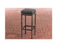 Sgabello polyrattan Alia con imbottitura Tondo/marrone mélange Antracite