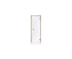 Porta sauna in vetro sicura da 8 mm in cornice di pino trasparente 80 x 190