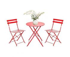 Set Bistrot 2 sedie + tavolino Pieghevole salvaspazio per Giardino, Balcone, Veranda e terrazza
