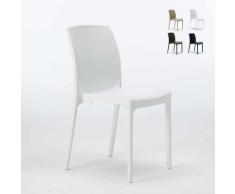 20 Sedie Plastica Poly Rattan BOHEME Grand Soleil Bar Ristorante | Bianco