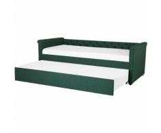 Letto da giorno in tessuto verde scuro 90x200cm LIBOURNE